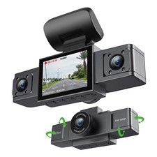 3 Channel Dash Cam Black Box 3 Cameras Car Vi...