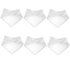 Baby Bandana Bibs 6 Pack BOY / GIRL Newborn, Dribble Bib, Cream White Blue Pink