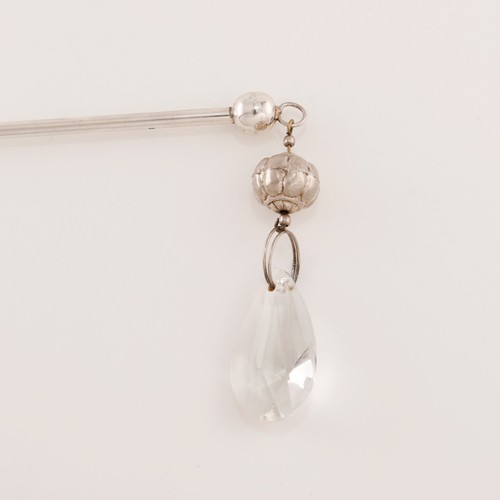 PLATO AMERICANO PLATA VELA APAGADOR MANGO LARGO VIDRIO JOYA Y BOLA DECORATIVA - Imagen 4 de 6