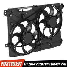 Dual AC Radiator Condenser Cooling Fan For 2013 2014 2015-2020 Ford Fusion 2.5L
