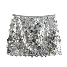Silver Sequin Skirt Woman High Waist Mini Skirt Woman Fashion Shiny Glitter Eleg
