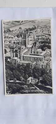 Alte Postkarte, Echtfoto, Kathedrale, Vogelansicht, Durham, 1958 Edinburgh, verschickt