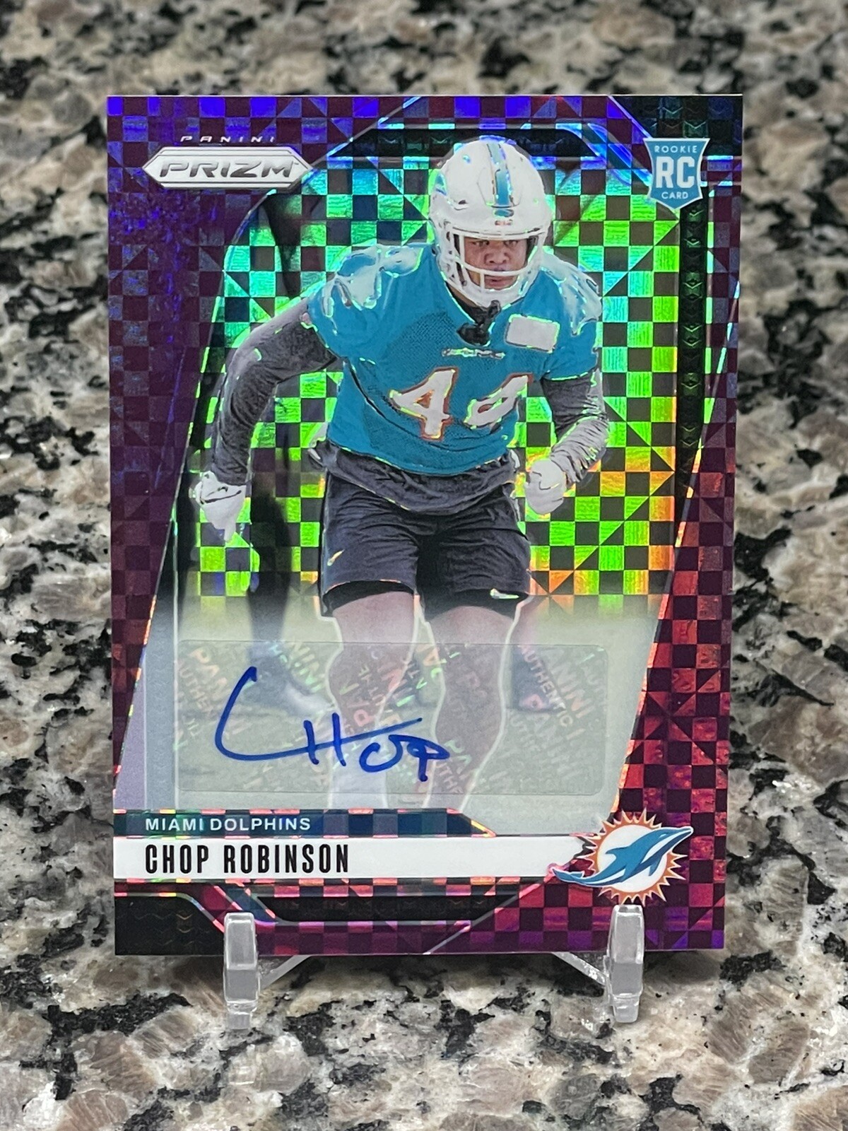 2024 Prizm CHOP ROBINSON PURPLE POWER AUTO /49 ROOKIE MIAMI DOLPHINS SP