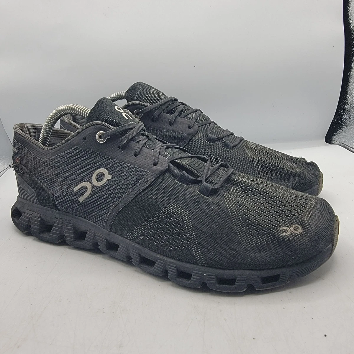 On Cloud X Mens 10 Running Shoes Black Asphalt Athletic Lace Up Breathable  | eBay
