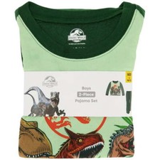 Boys Jurassic World Green Long Sleeve Top Pants 2pc Pajama Set MANY SIZES NEW
