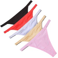 1,4Pack Women Cotton G String Thongs Low waist Lady Knickers Panties Underwear