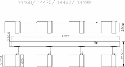 Decken Spot Leuchten weiß 4-fach LED Einbau Küche GU10 gerade Leiste Strahler - Bild 5 von 7