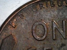 1956 Lincoln Wheat Cent Missing Letters and Die Chip Error Nice BU Coin