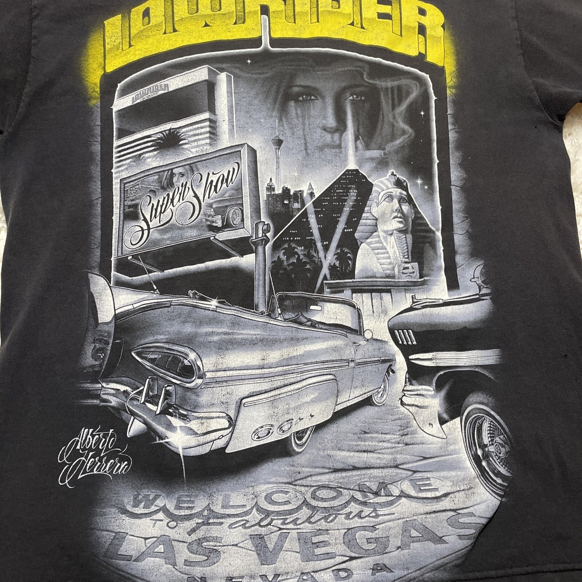 Lowrider Shirt Mens Medium Black Las Vegas Super Show Alberto