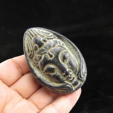 Chinaold Jadehongshan Culturecollectiblesrare Guanyin Headpendant A403
