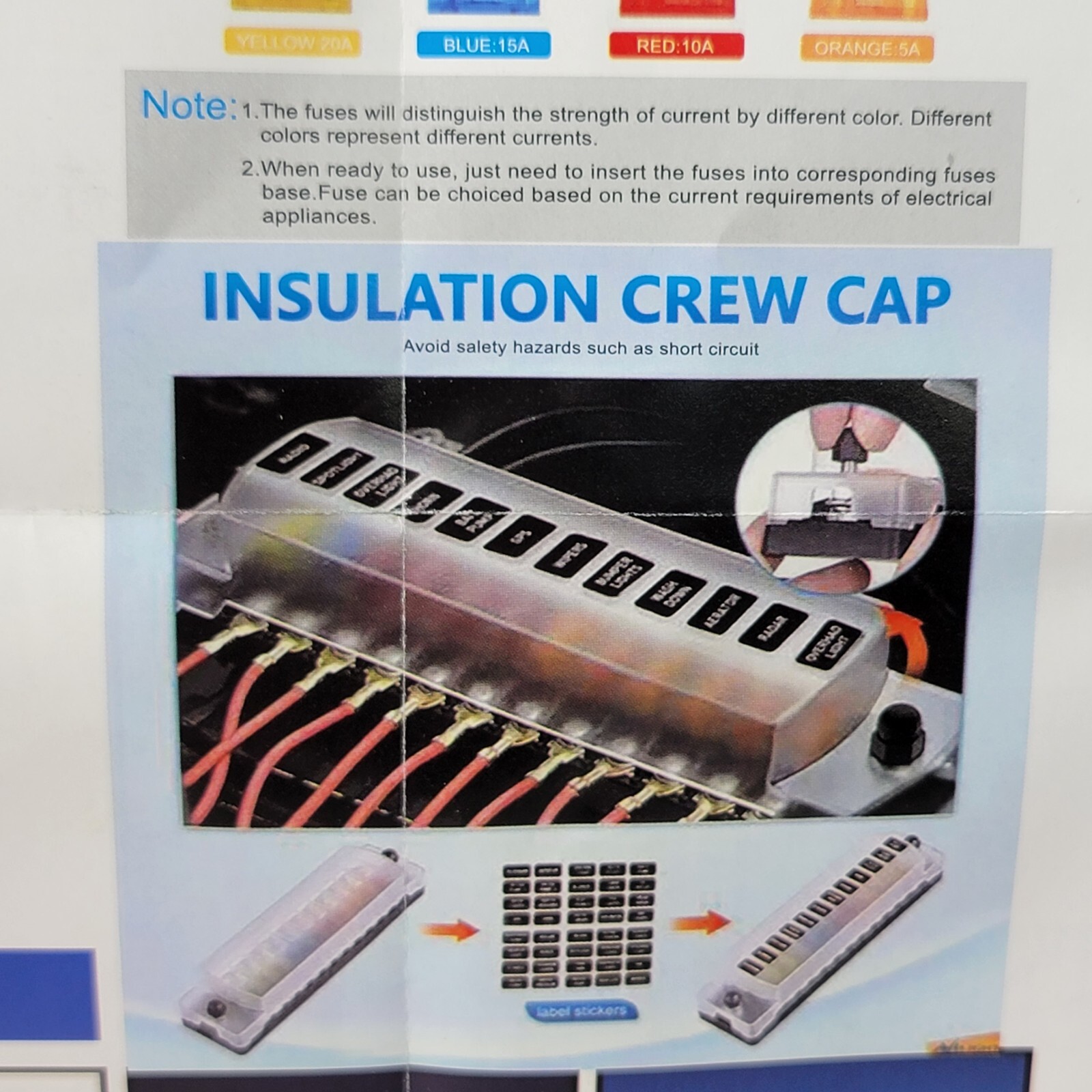 Auto 12 Way Blade Fuse Block Box Holder with Screw Nut Terminal RV Car Marine