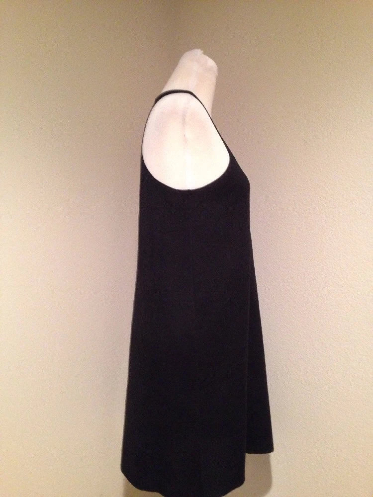 Abito a maglia senza maniche Celine $720 nero 80 20 seta elastan medio nuovo con etichette