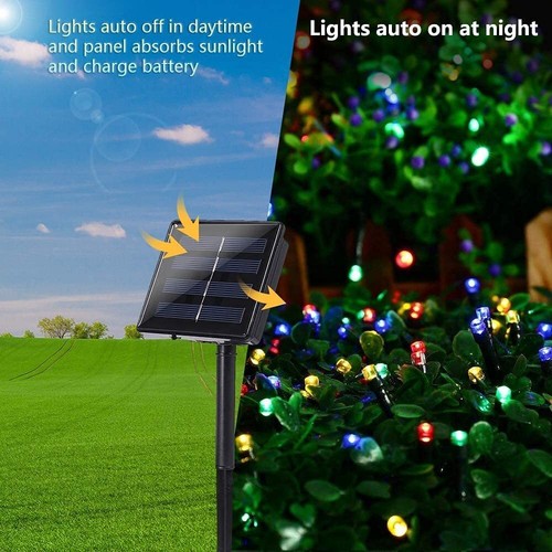 Solar Fairy String Lights 22M / 200 LED Outdoor Garden Christmas Party Decor - Picture 10 of 19