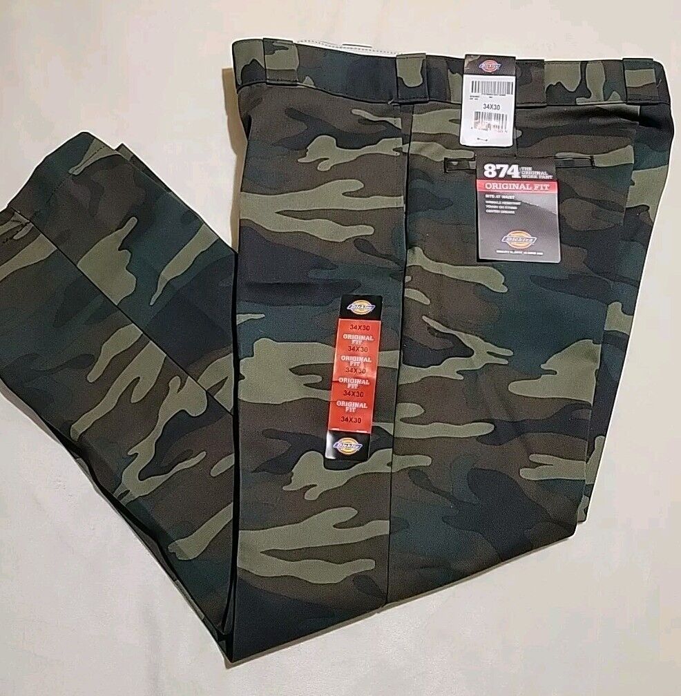 NWT Dickies 34 X 30 Woodland Camo 874 Original Fit Work NWT Dickies 34 X 30 Woodland Camo 874 Original Fit Work
