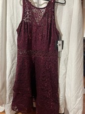 By  By Juniors Formal Dress - Size 11 - Dark Cranberry With Lace  Sequins