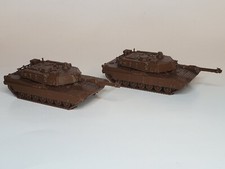 2 Pack - HO Scale - M1A2 Abrams Tank - Dark Brown - 1:87 Scale - Mini Model Army