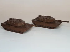 2 Pack - HO Scale - M1A2 Abrams Tank - Dark Brown - 1:87 Scale - Mini Model Army
