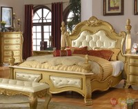 Lavish Traditional Gold Low Post Queen Bed With Marble And Crystal on sale Lavish Traditional Gold Low Post Queen Bed With Marble And Crystal on sale