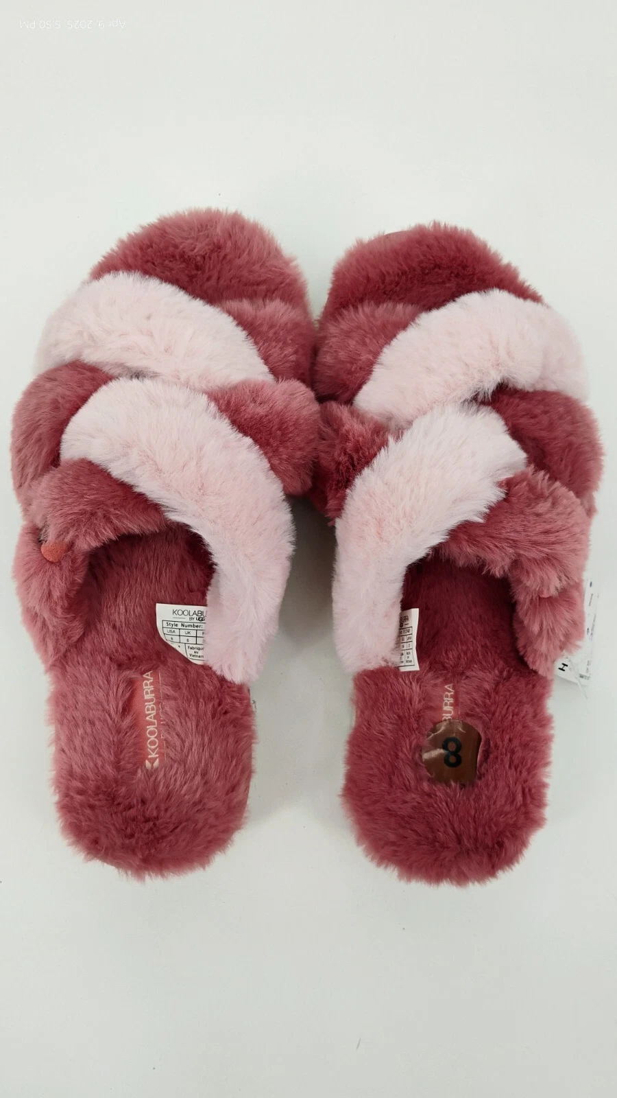 NUOVI SANDALI DONNA KOOLABURRA UGG PELLICCIA CAMEALE SLIDE Rosetta Taglia 8