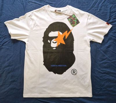 ONLY NEW ONE ON THE INTERNET! BAPE x HERON PRESTON A BATHING APE T-Shirt Size L