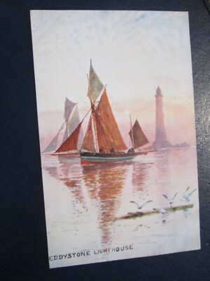 Postkarte von Eddystone Leuchtturm (Devonshire Serie 5365) unbesendet