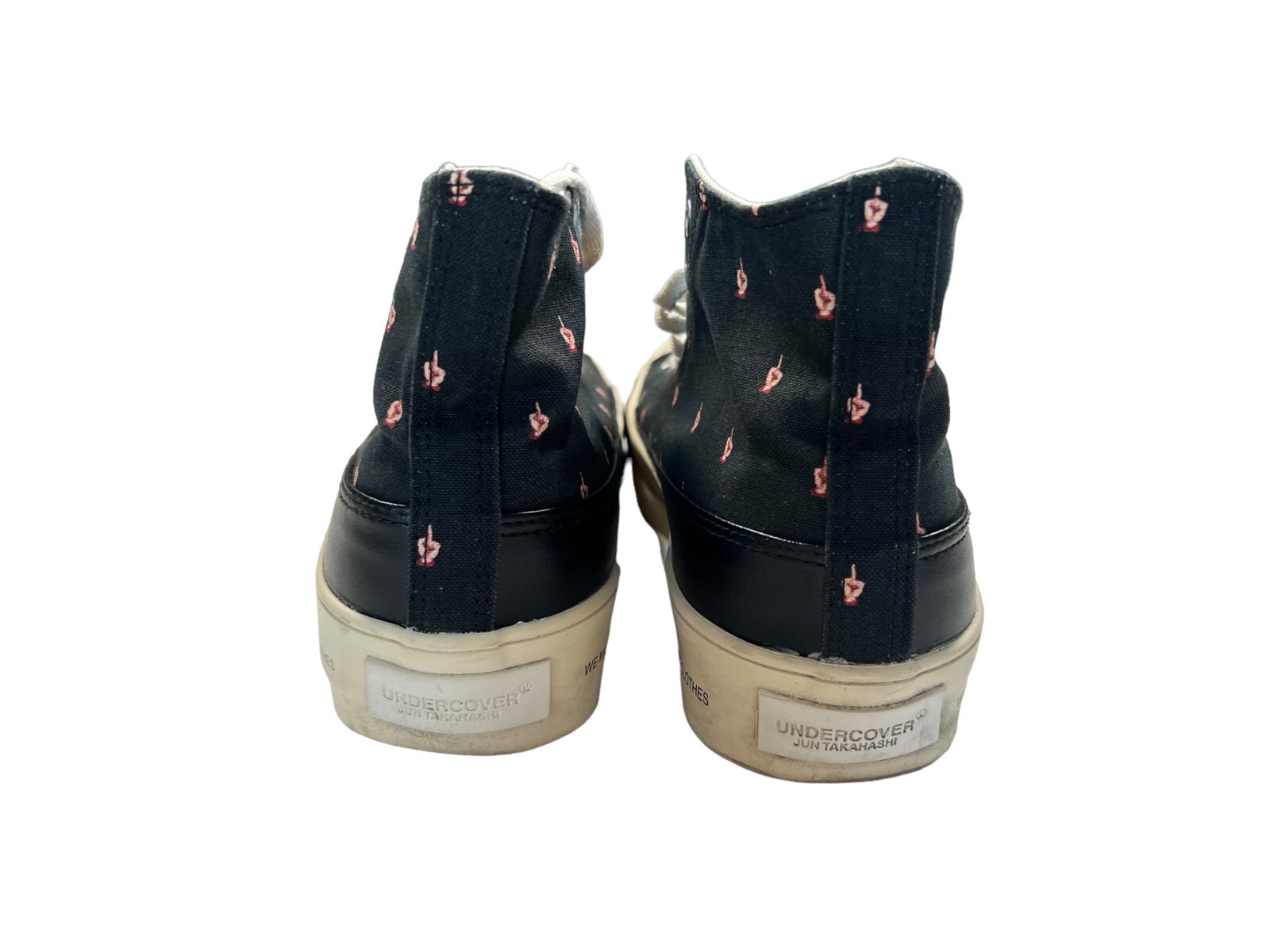 UNDERCOVER MIDDLE FINGER PATTERN CANVAS SNEAKERS … - image 5
