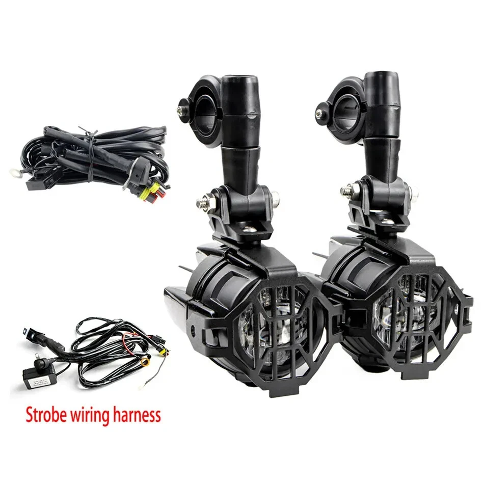 2x Motorcycle LED Auxiliary Lights Fogs Lamps DRL driving Fog Light For Motor - Image 4 of 4
