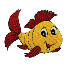 Fish Patch , Kids patch, Smiling fish patch Embroidered Iron on Patches