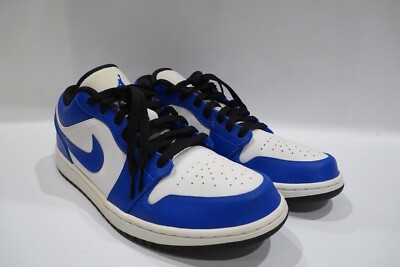 Air Jordan 1 Low Retro White/Hyper Royal-Black Size 11.5 EXCELLENT