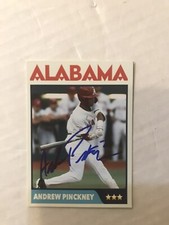 Andrew Pinckney AUTO Custom Baseball 2023 MLB Draft Nationals - Alabama Signed