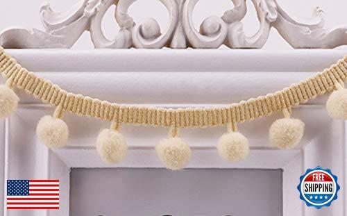 20 Yards Pom Fringe Trim,Mini Ball Tassel for Women,4/5inch Wide Soft Pompom - Picture 1 of 5