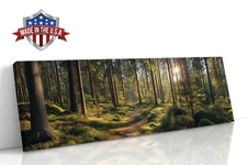 Into the Emerald Calm Canvas Print for Home Decor, Forest Wall Decor Art Poster