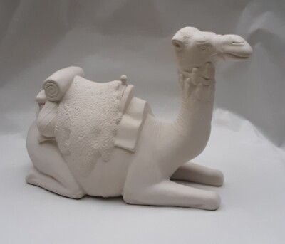 Vintage Chalkware, Ceramic Camel Unfinished, Nativity 6x9x3.5