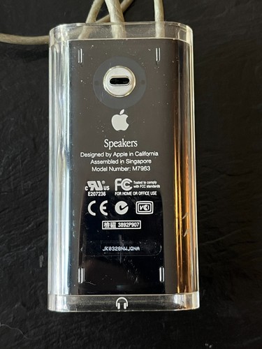 BROKEN Vintage Clear Spherical Apple Speakers Model M7963 for Power Mac G4 Cube - Afbeelding 14 van 18