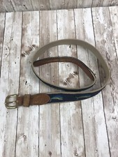Zeppelin Belt Mahi-Mahi Belt Brass buckle Made in USA 38โ Blue and leather