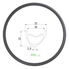 29er Asymmetric Clincher Tubeless Carbon Rim 24H 28H 32H XC Mountain Bike Wheels