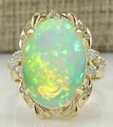 3Ct Oval Lab-Created Fire Opal Vintage Engagement Ring 14K Yellow Gold Finish