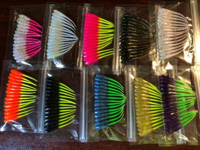 Trout Bait Tackle HD 8-Pack Hi-Def Craw Bass Lures, 3D Scanned