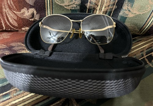 Rare German Luxury eyeglasses, 18 Kt. Gold plated, oval, square, frames, vintage