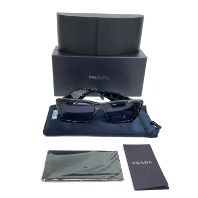 Prada Sunglasses SPR08Y 03V-01O Black White Marble Frames with