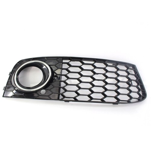 For 2009-2011 AUDI A4 B8 RS4 STYLE BLACK MESH GRILL FOG LIGHT GRILLE with CHROME - Picture 8 of 10