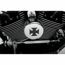 Drag Specialties Chrome Maltese Cross Horn Cover for 1991-2018 Harley
