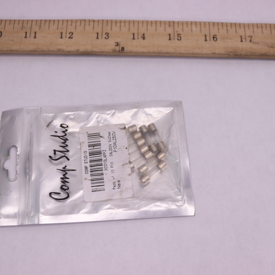 (10-Pk) Comp Studio Fast-Blow Glass Tube Fuse 1A 250V 5x20mm F1AL250V ...