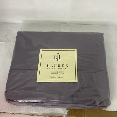 Ralph Lauren Classic Ash Gray Full Flat Sheet Supima Cotton 350 Thread NEW