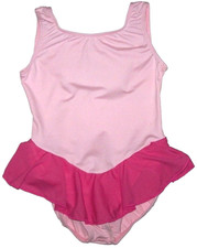 Motionwear Leotard Dress Skirt Ruffle Bodysuit Tank Pink  2328 New Girl M 5 6