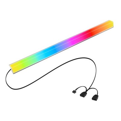24 LED ARGB Strip with Magnetic Adhesion, 5V 4PIN Addressable, Black Aluminum...