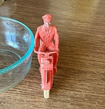 Vintage Auburn Rubber Co. Motorcycle Policeman Toy Made in USA 1950's