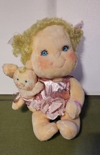 Vintage 1985 Kenner Hugga Bunch Plush Doll Set Precious Hugs Baby Fluffer