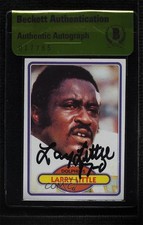 BAS 1980 Topps Larry Little #406 Beckett Auth Sticker Auto HOF 3c7
