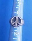 Vintage Sterling Silver 925 Ring with Peace Sign. Size 9